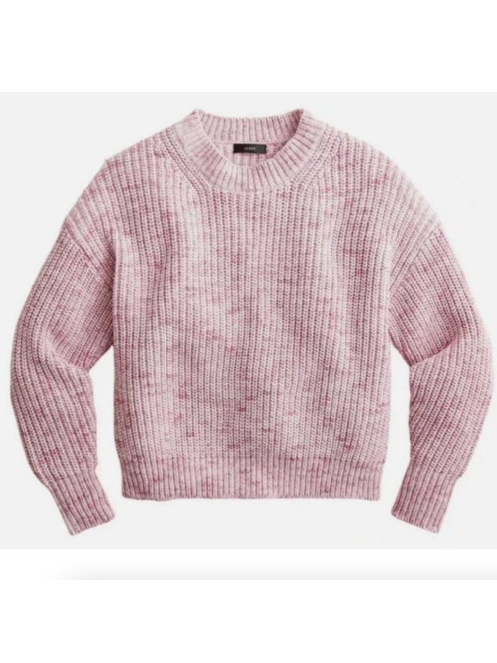 JCrew Marled Cotton-Blend Crewneck Sweater Raspberry Spraydye Pink XXL BF721